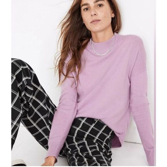 96. Madewell Merino wool & alpaca Ashbury Mock Neck Sweater in Vibrant Lilac med - Picture 1 of 4